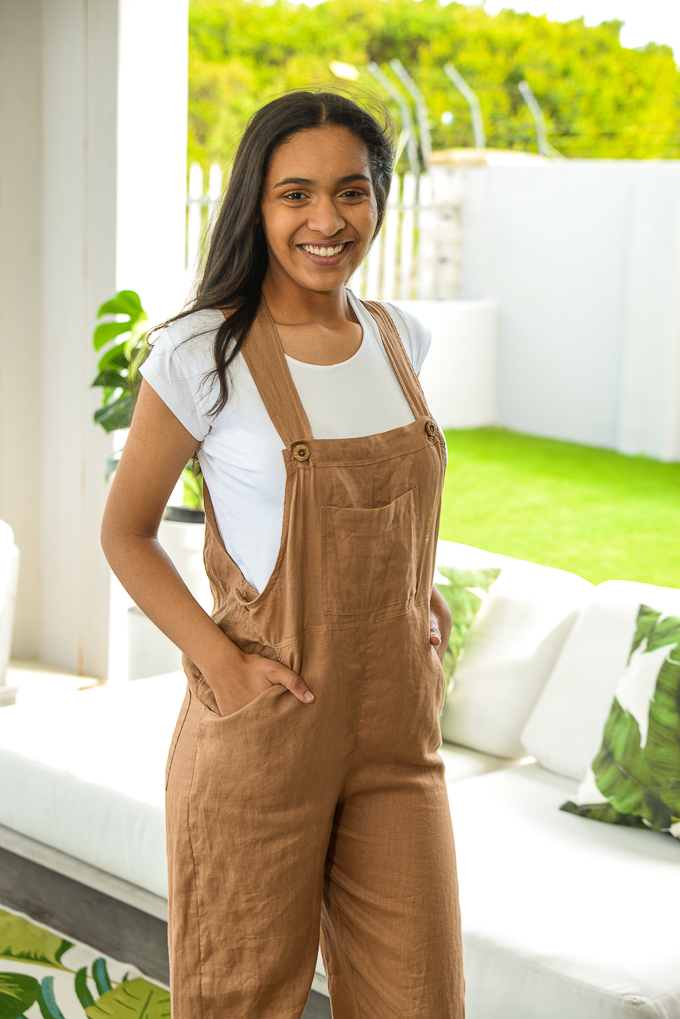 Dungaree Olive Pure Linen