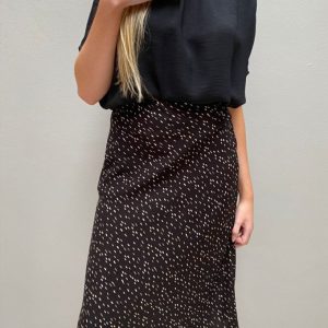 Midi Skirt Black & Beige speckle