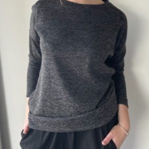 Knit Crew Neck Charcoal
