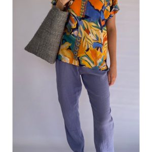 Blue Soft Muslin Pants