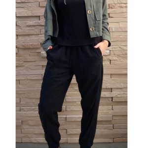 Black Panelled Pant