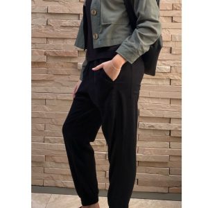 Black Panelled Pant