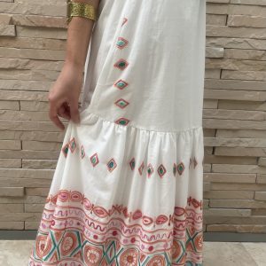 Embroidered Tiered Skirt